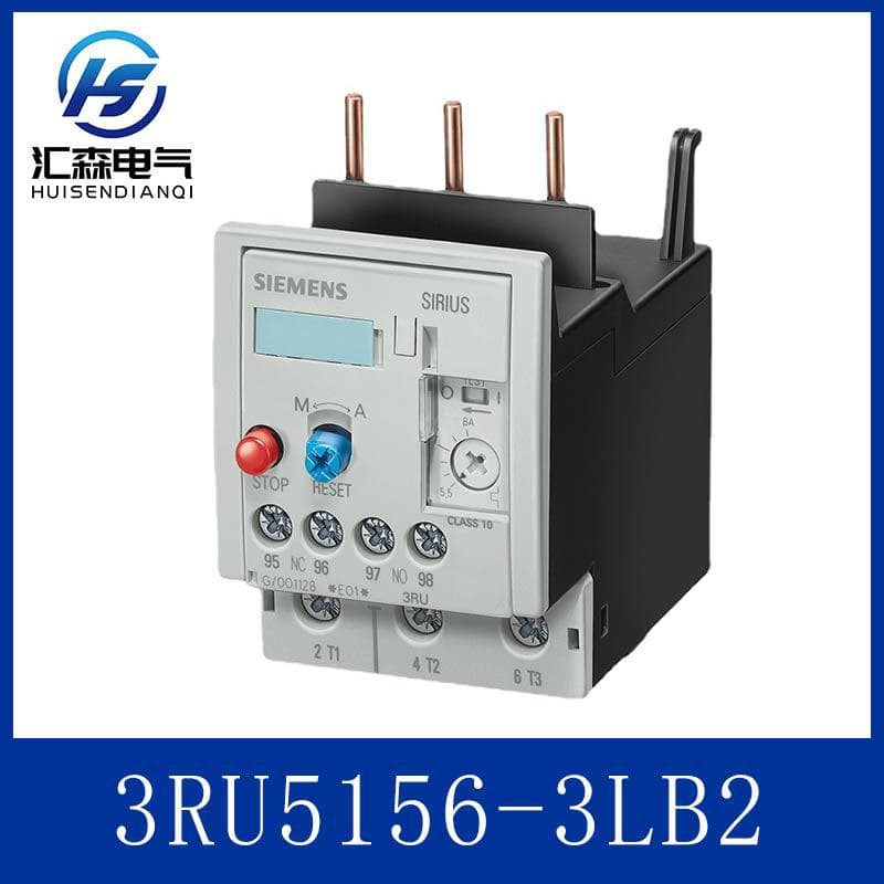 Siemens 3RU5156-3LB2 three-phase thermal overload relay, 63-100A rated current, fast response.