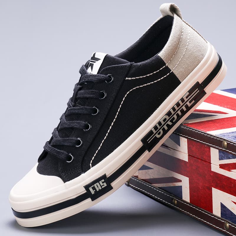 2026 Autumn New Men's Canvas Shoes Korean Trend Casual Lace-up Sports Skateboard Shoes Breathable Versatile Cloth Shoes