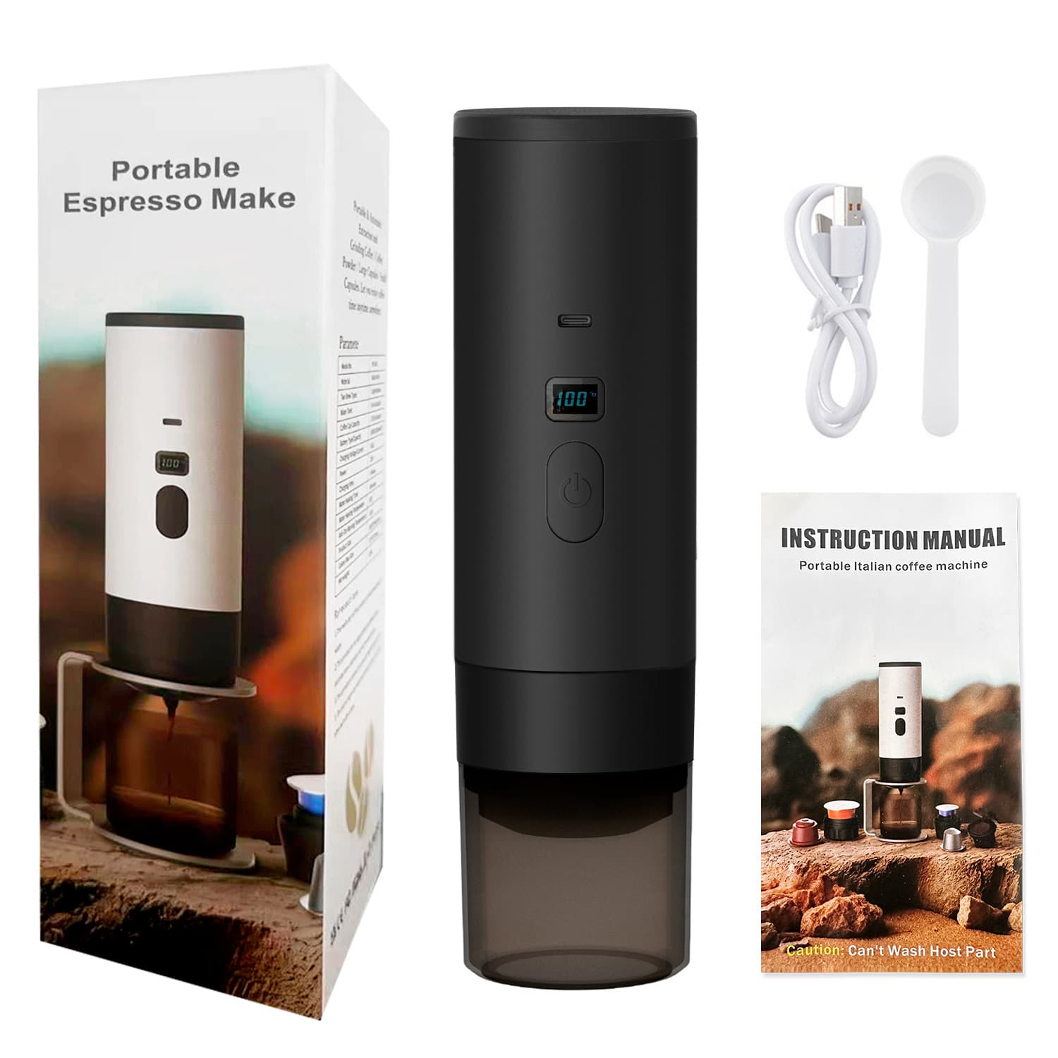 Portable Capsule Coffee Maker, Fully Automatic Cordless Heating, Compact Home & Outdoor Travel Coffee Machine Wholesale