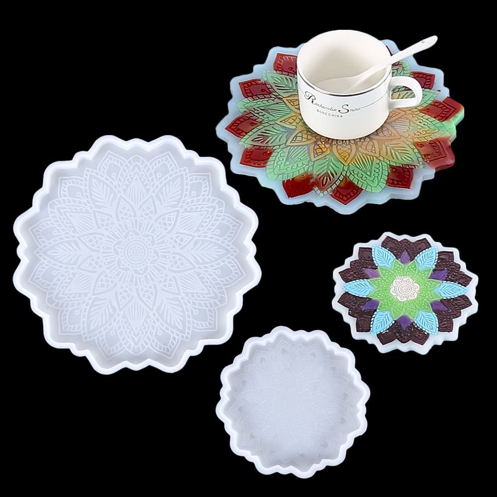 DIY Crystal Epoxy Mold Sunflower Coaster Decoration Silicone Mold Handmade Mirror Resin Mold