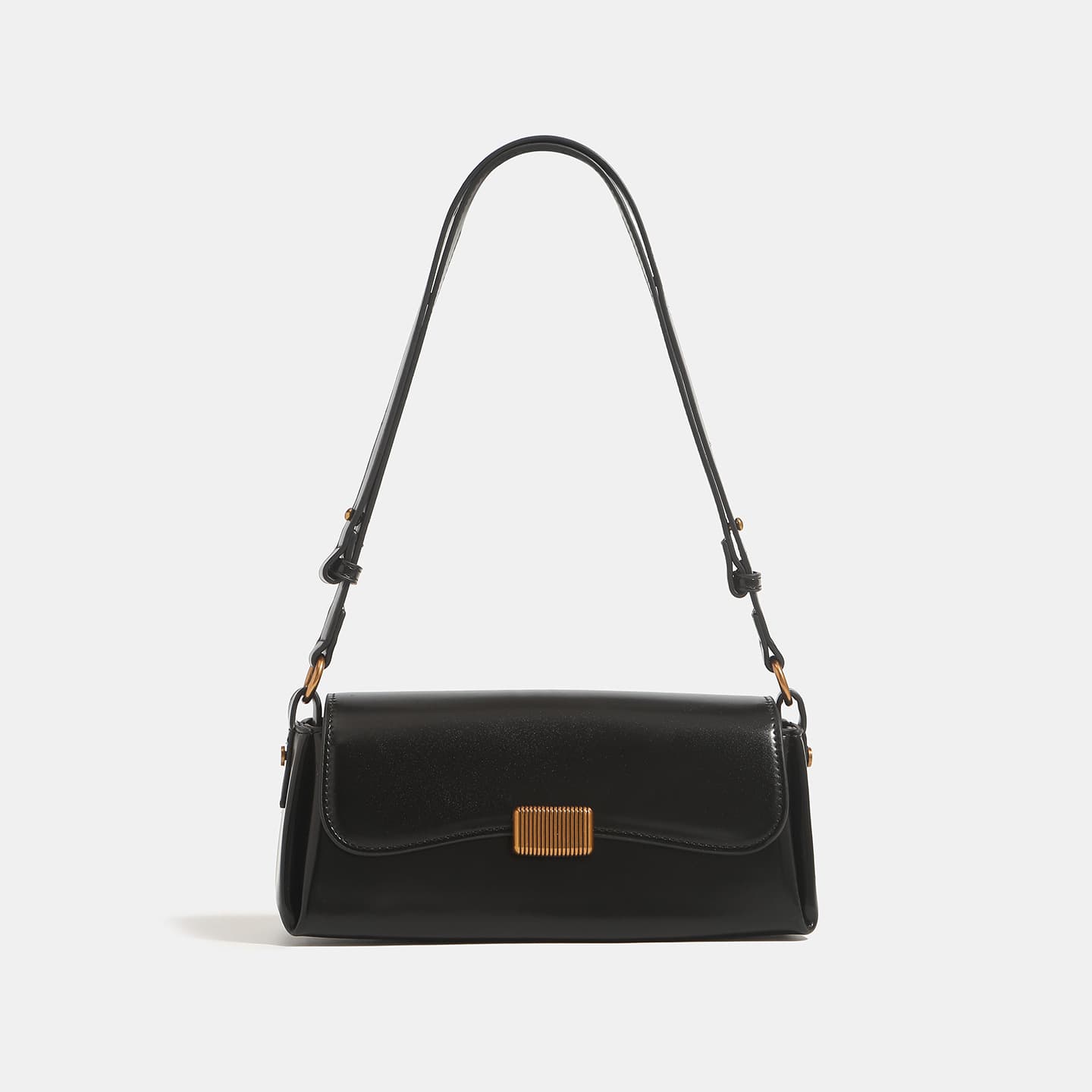 Niche Design Texture French Stick Underarm Bag Women's 2024 Summer New High-end Black Shoulder Crossbody Small Bag