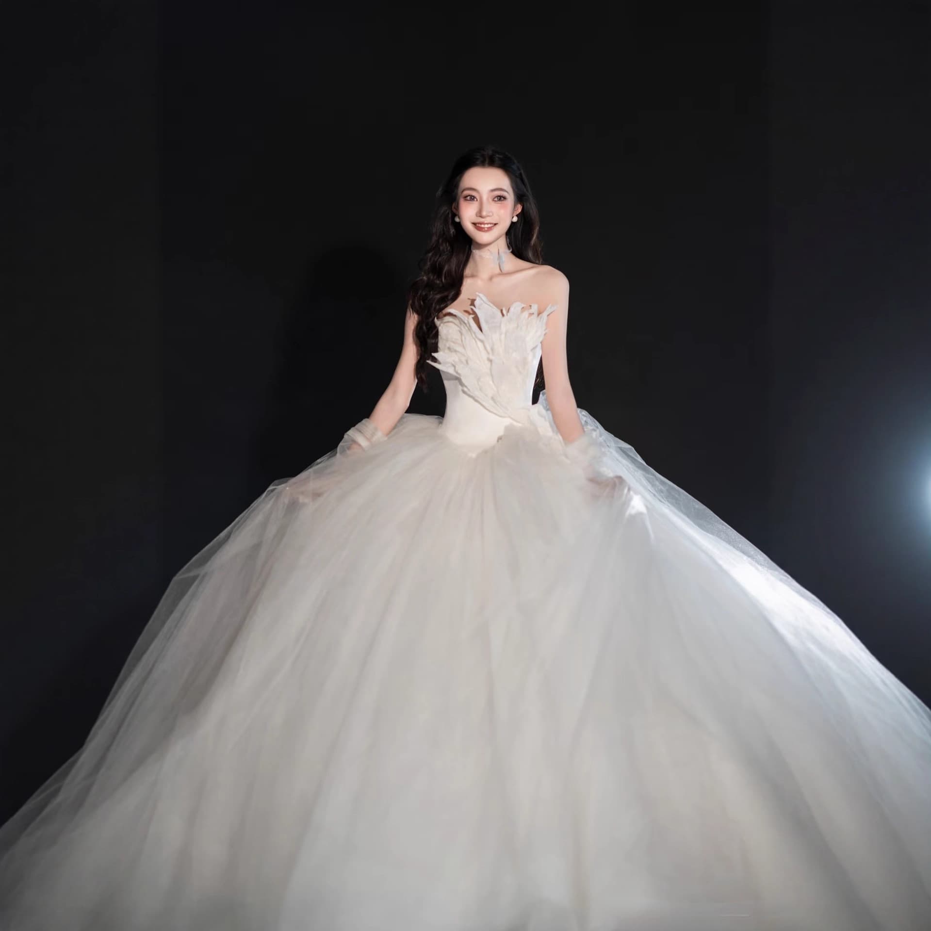 Wedding Dress French Light Luxury High-End Delicate Strapless Wedding Gown 3D Floral Bride Ceremony Main Dress