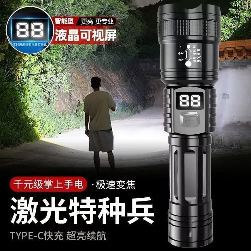 Cross-border Hot Selling Strong Light Flashlight Outdoor Super Bright Long Range P50 Flashlight Zoom Focus High Power Portable Flashlight