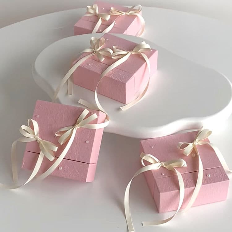 Trendy Bowknot Wedding Candy Box Engagement Gift Box Empty Box Wedding Tote Box