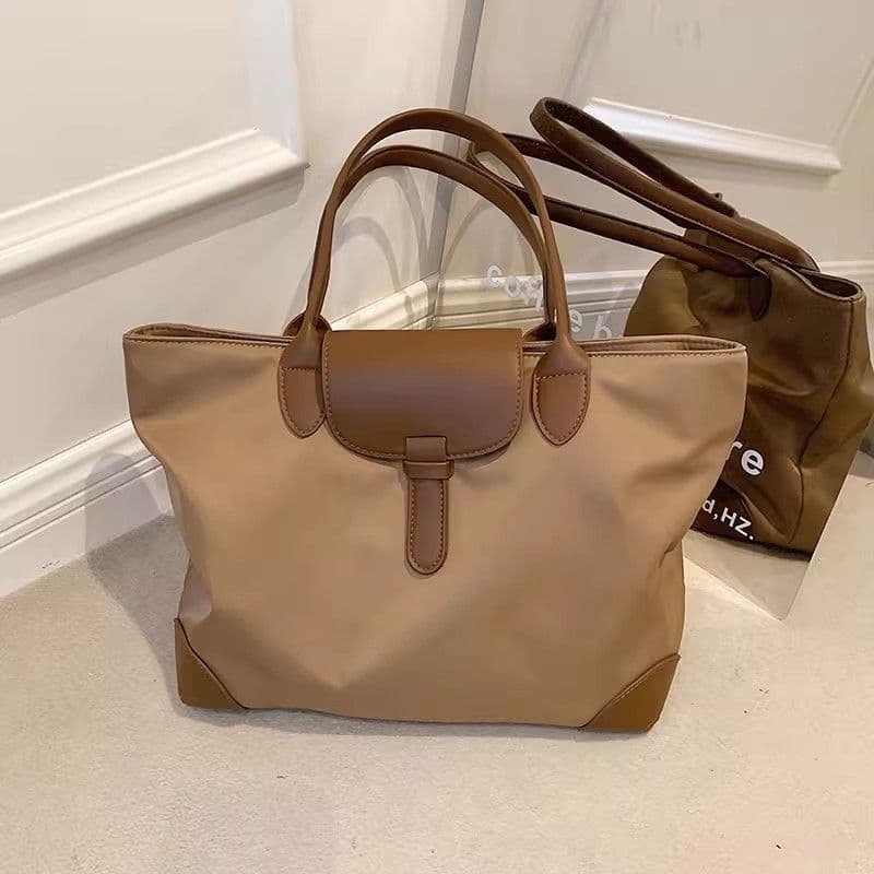 Large capacity nylon tote bag, Oxford cloth casual women's bag, canvas bag for school, office worker commuting shoulder bag wholesale.