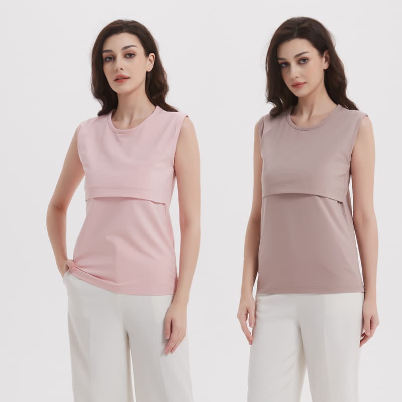 Maternity Nursing Vest Cotton Summer Nursing Top Postpartum Underwear Feeding Tank Top Sleeveless T-Shirt