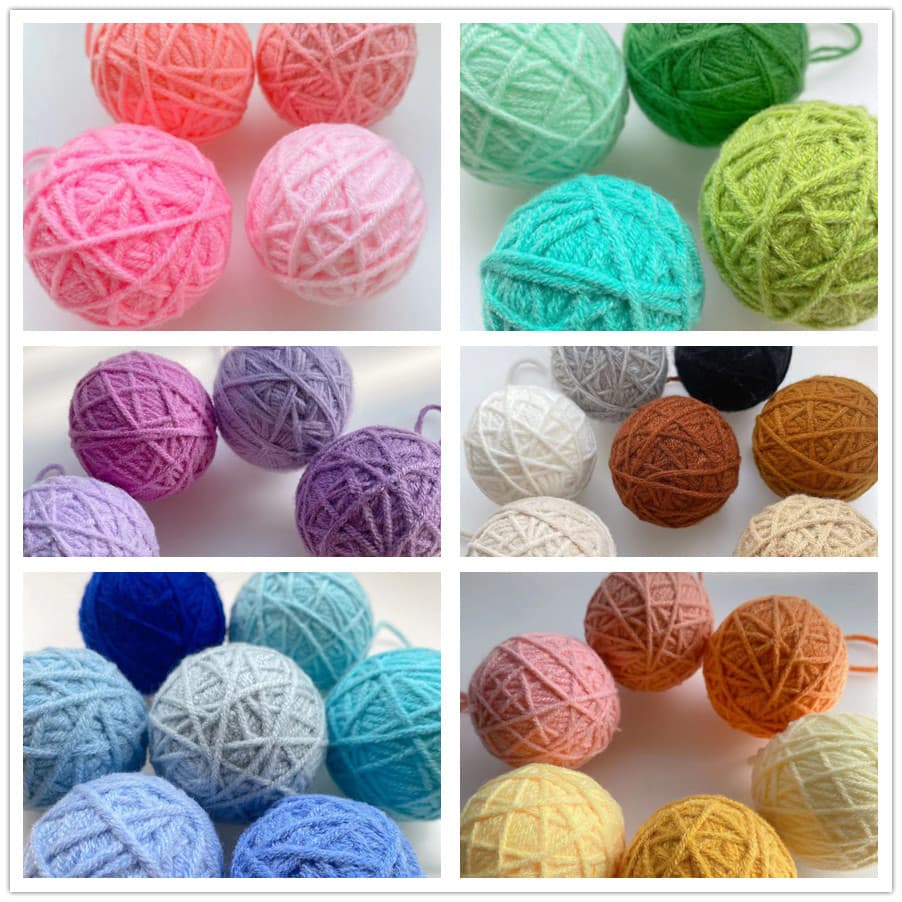 5cm Yarn Balls Christmas Bouquet Materials DIY Wrapping Foam Spheres Hanging Decor Photo Window Display Props