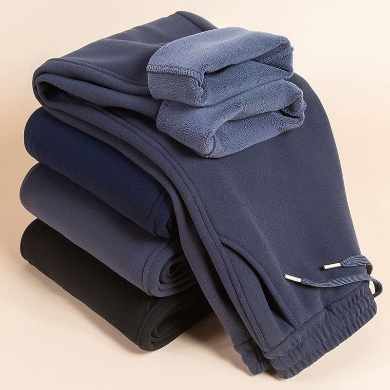 【Lamb Fleece】Winter Men's Fleece-Lined Thick Sweatpants Windproof Pants Thermal Cotton Pants Casual Pants Athletic Pants
