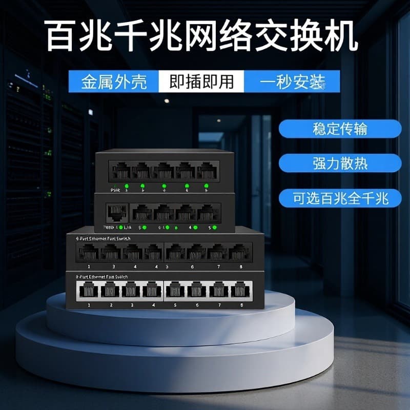 Shixianda 100M Network Switch Gigabit Network Switch 5-Port/8-Port Router Ethernet Cable Port Splitter