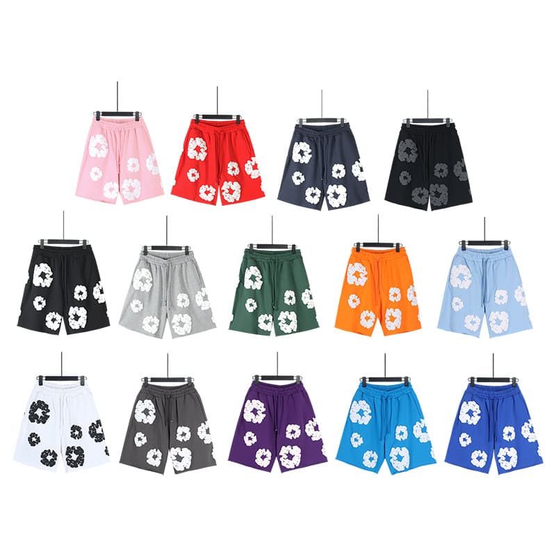 2025 Spring Summer Autumn Trendy Versatile Kapok Foam Print American Streetwear Loose Fitting Unisex Shorts