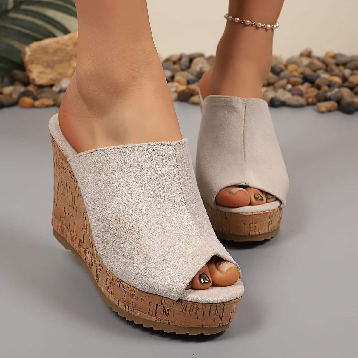 2026 Summer New Foreign Trade Large Size Women's Casual Comfort European and American Fashion Slip-on Wedge Sandals One Size
