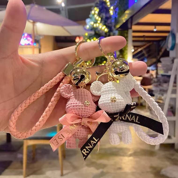 Cute Bear Wholesale Keychain Couple Bag Charm Ins Cartoon Figure Resin Keyring