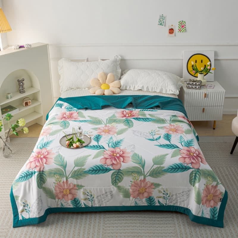 Thai Natural Latex Blanket Air Conditioner Quilt Single Double Summer Cool Quilt Travel Meeting Gift Blanket Latex Quilt