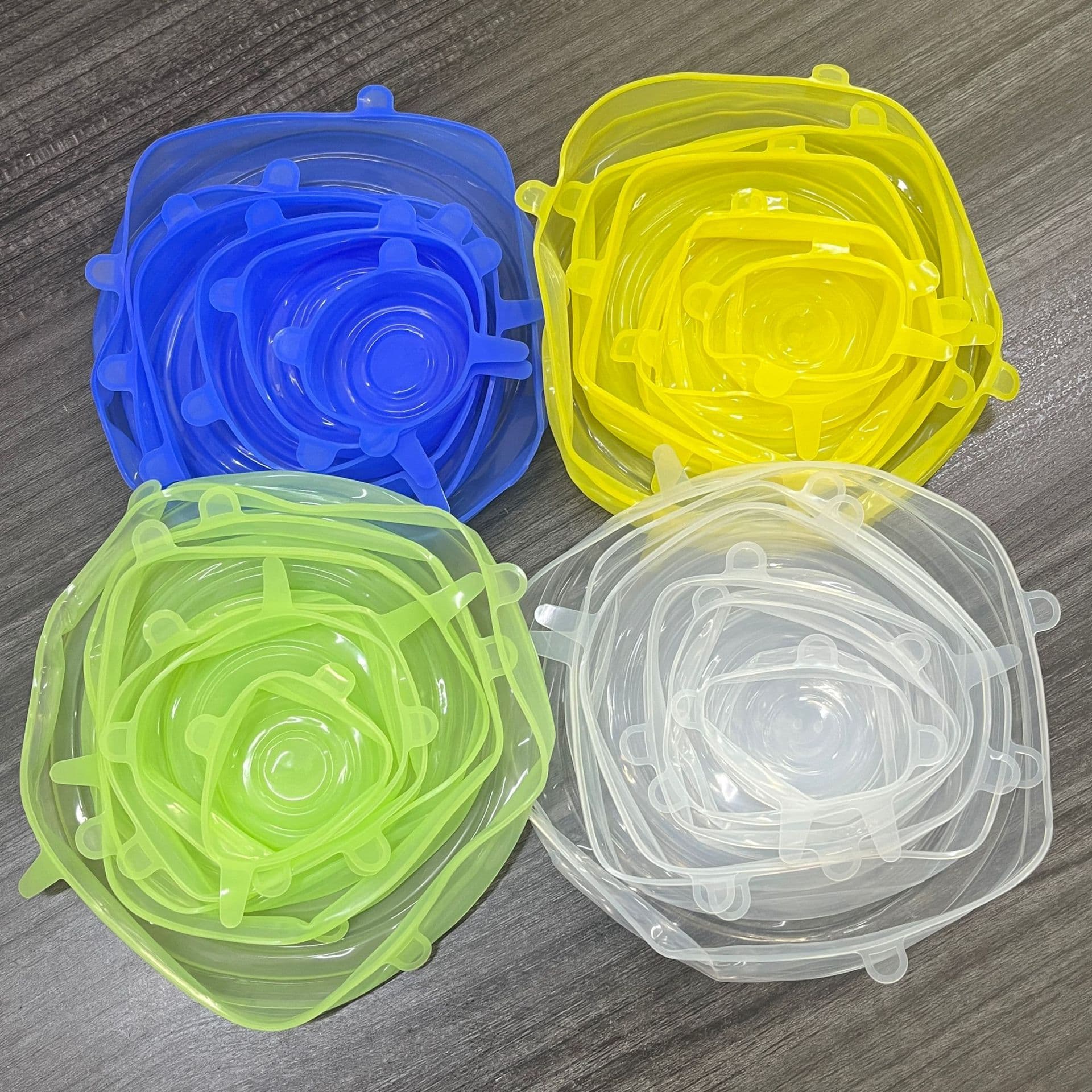 Cross-Border Hot-Selling Silicone Food Covers, 6-Piece Set for Round Glass Bowls, Refrigerator Sealing Lids, Manufacturer Wholesale