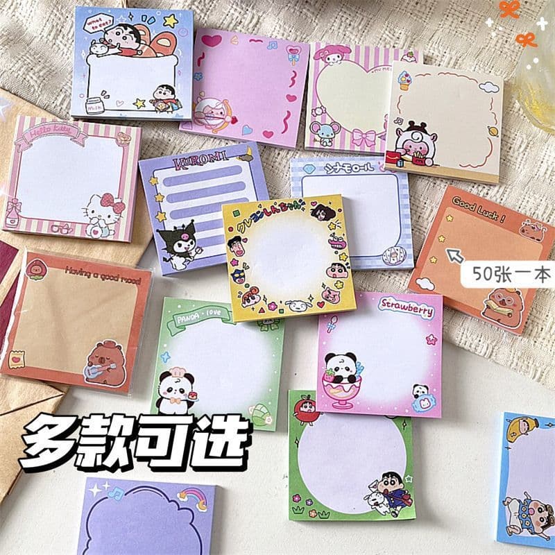 Cute Cartoon Sticky Notes, Adorable Girl High-Face-Value Memo Notepad, Tearable Strong Adhesive N-times Sticky Notes Wholesale