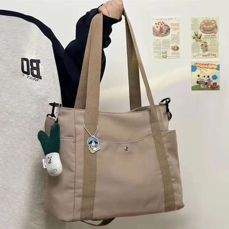 Canvas bag women's new large capacity fashion versatile shoulder bag tote bag work commuter bag Korean style cross-body bag