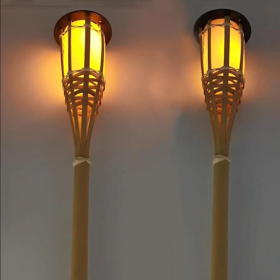 Bamboo Solar Flame Light Simulated Bamboo Torch Light Solar Flame Lawn Bamboo Light Cross-border Supply