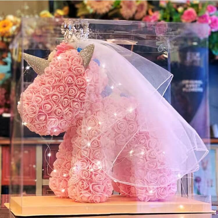 New Year Gift Rose Unicorn Preserved Flower Shop Birthday Gift for Girls Female Teachers Whole Class