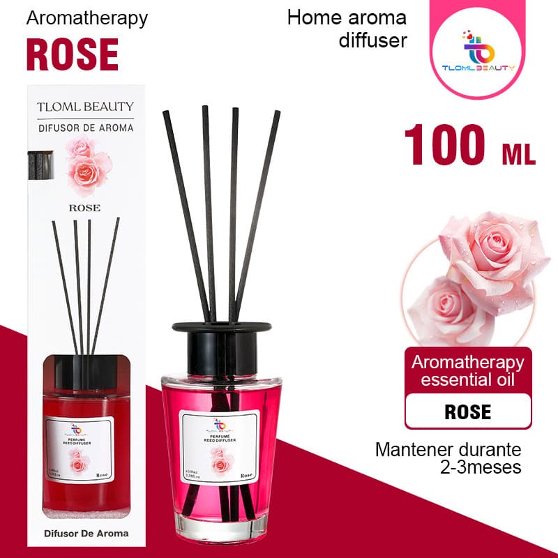 120ML Reed Diffuser Natural Essential Oil Rose Air Freshener Bedroom Office Home Fragrance Perfume