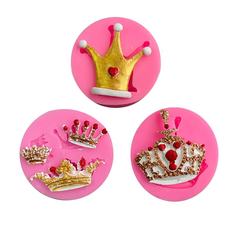 Multiple Crown-Shaped Fondant Cake Chocolate Fudge Cupcake Decor Liquid Silicone Mold