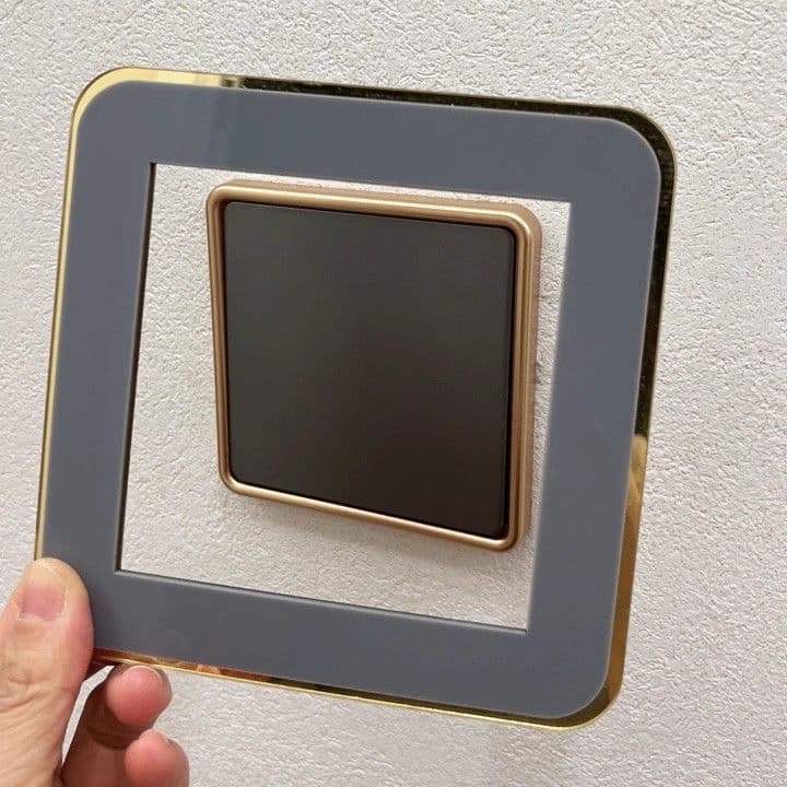 Gold Edge Acrylic Switch Decorative Protective Cover Socket Cover Frame Cover High Precision Dustproof Creative Home Decor