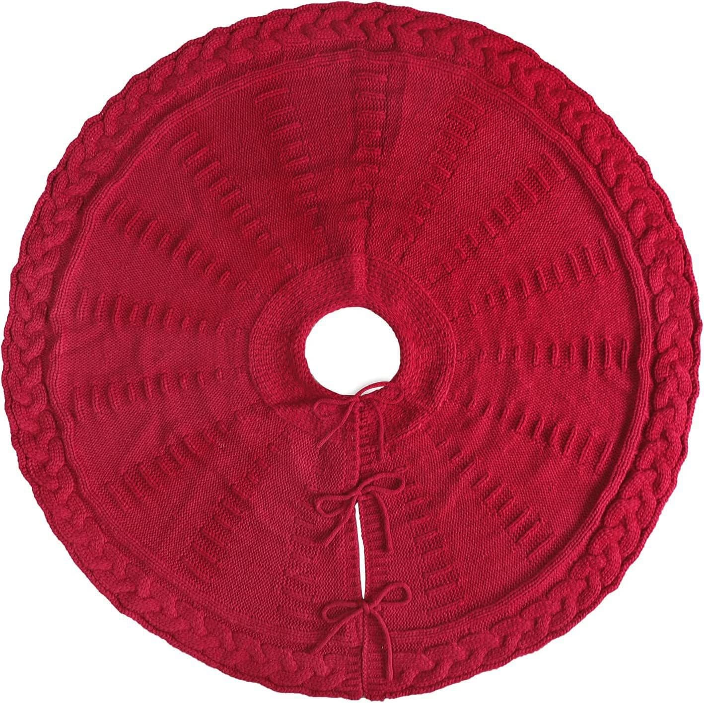 Christmas Tree Skirt Knitted Tree Skirt Apron Christmas Tree Decoration Christmas Gift Decoration Cross-border Drop Shipping Wholesale