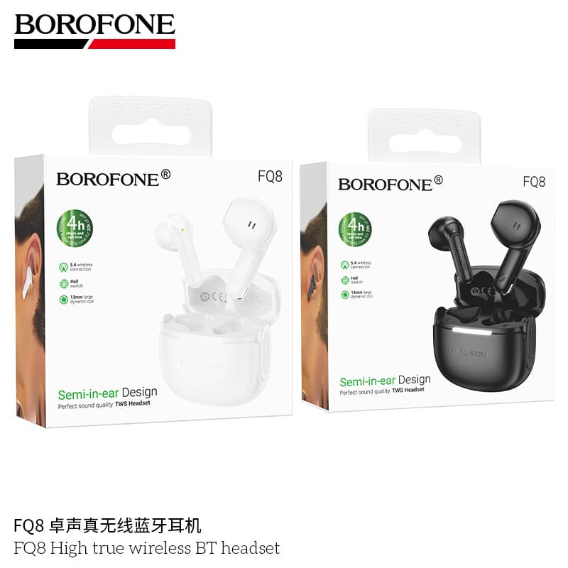 BOROFONE FQ8 True Wireless Bluetooth V5.4 Earbuds Sports Stereo TWS Charging Case Headphones