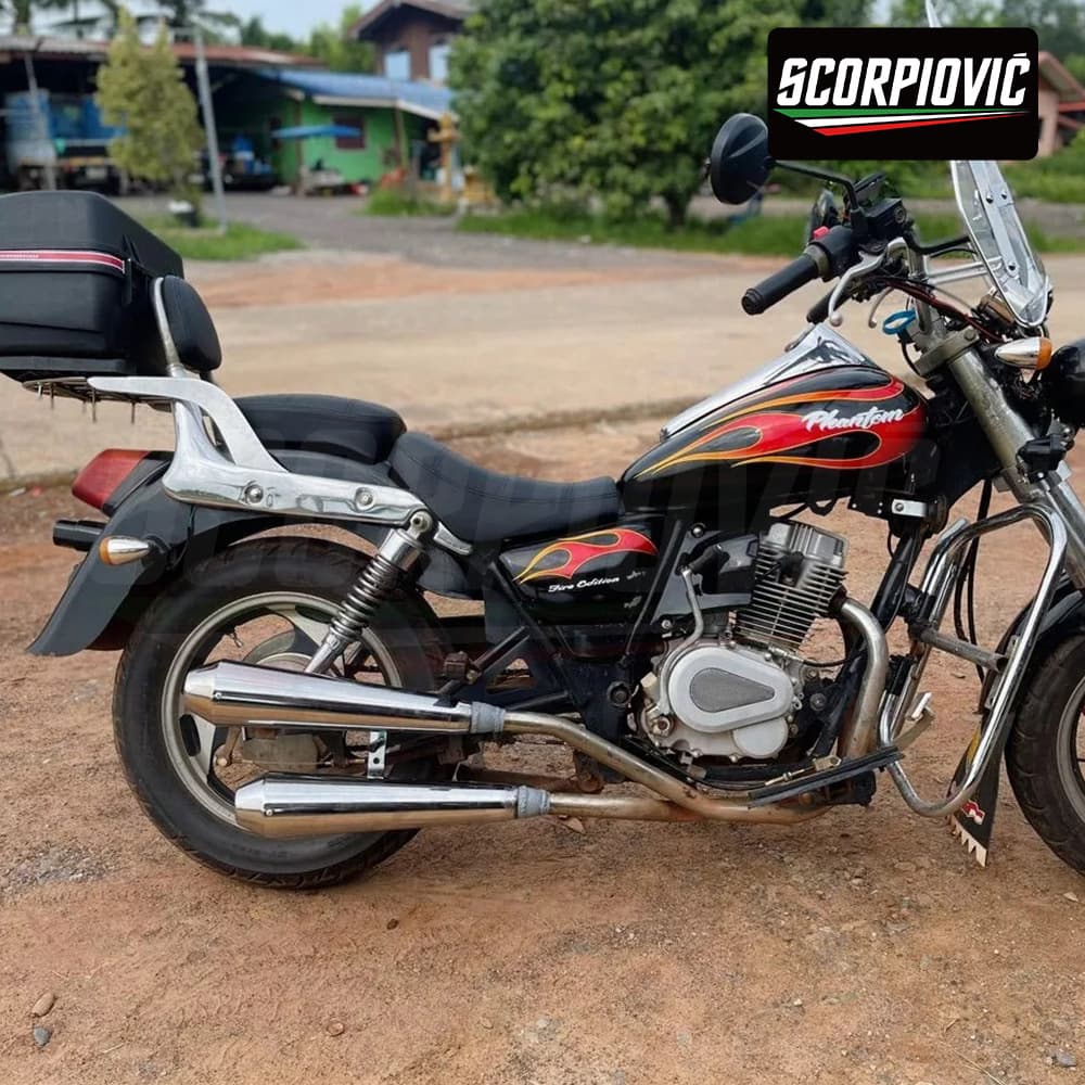 Motorcycle Vintage Retro Modified Harley Exhaust Pipe Land King Prince Cruiser Chrome Straight Back Pressure Muffler