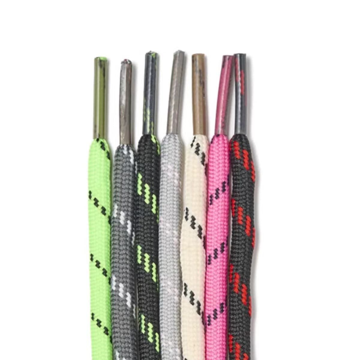 Slanted dot athletic shoelaces, round, black, white, beige, green, yellow, unisex, long and short, adult and children's basketball running shoes.