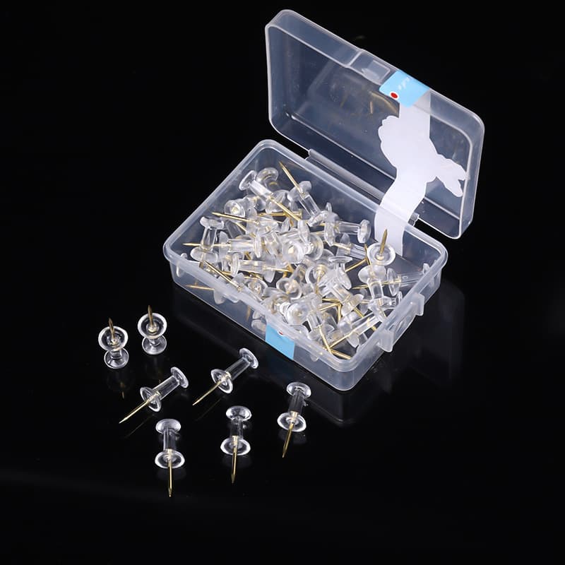 100 boxes of golden transparent I-shaped nails push nails creative art diy thumbtacks fixed mark decoration photo wall boy