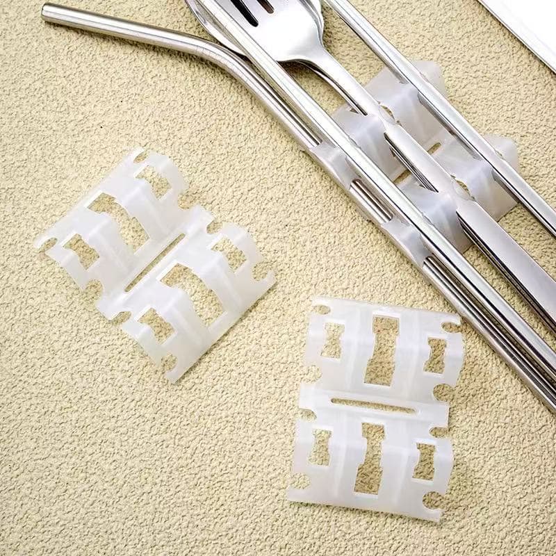 Manufacturer Wholesale Plastic Utensil Box with Snap Closure, Portable PP Transparent Packaging Flip-Top Utensil Storage Box with Hidden Clasp