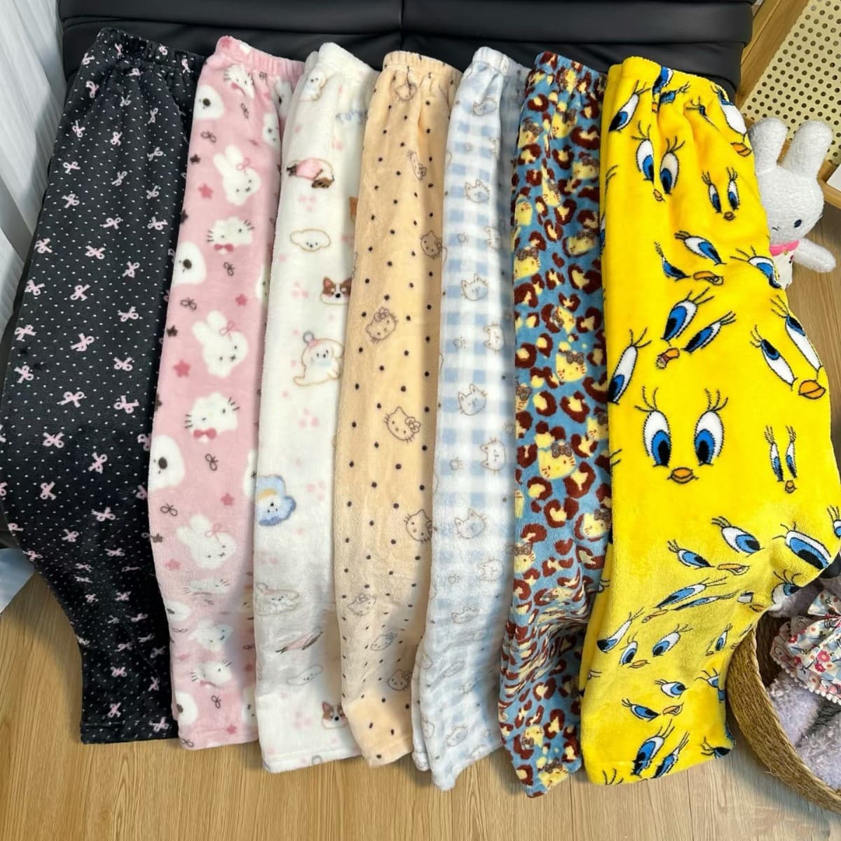 2025 New Autumn/Winter Cute Coral Fleece Pajama Pants Plus Size Flannel Home Pants