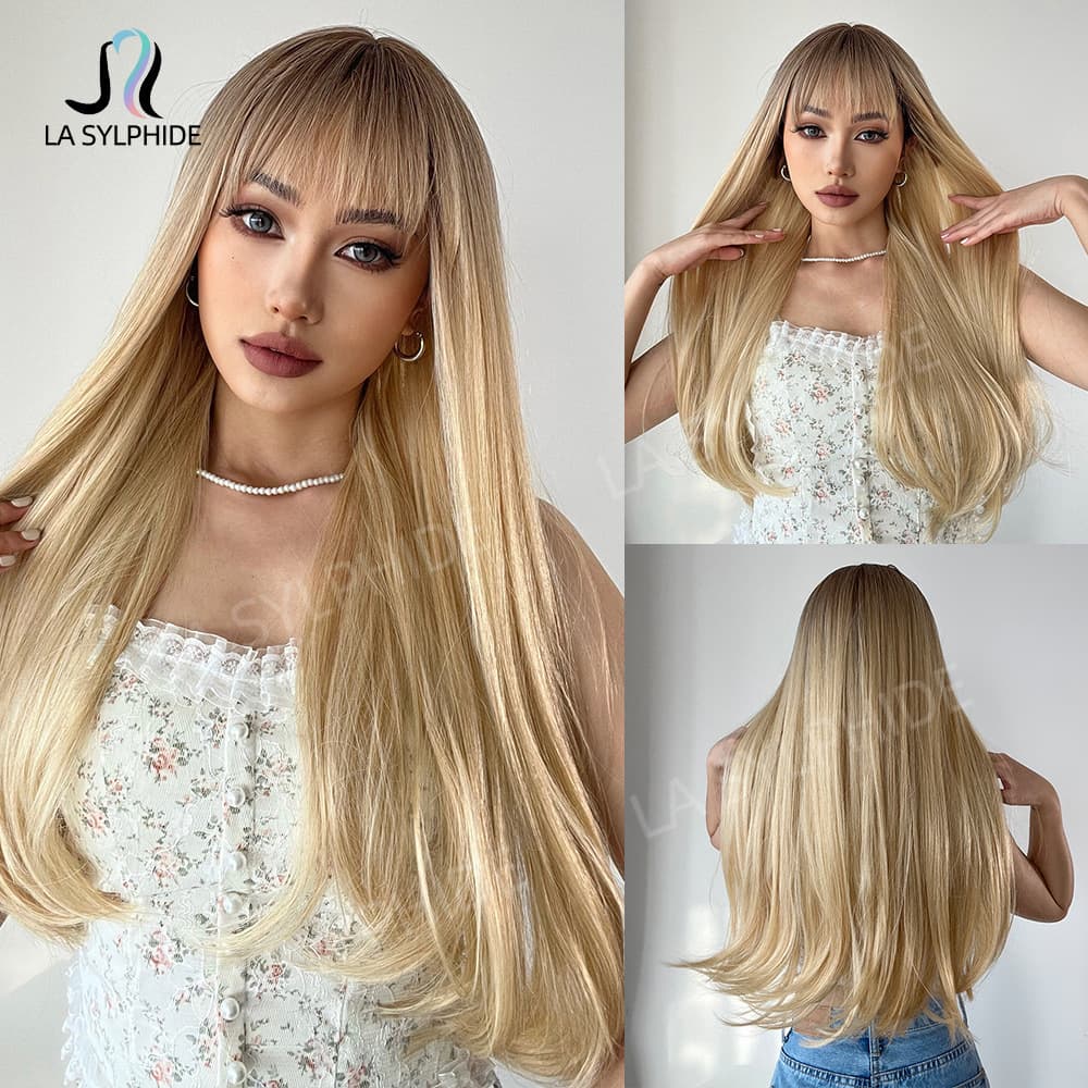 Natural Princess Long Straight Wig for Women, Cute and Face-Slimming JK Style Hairpiece