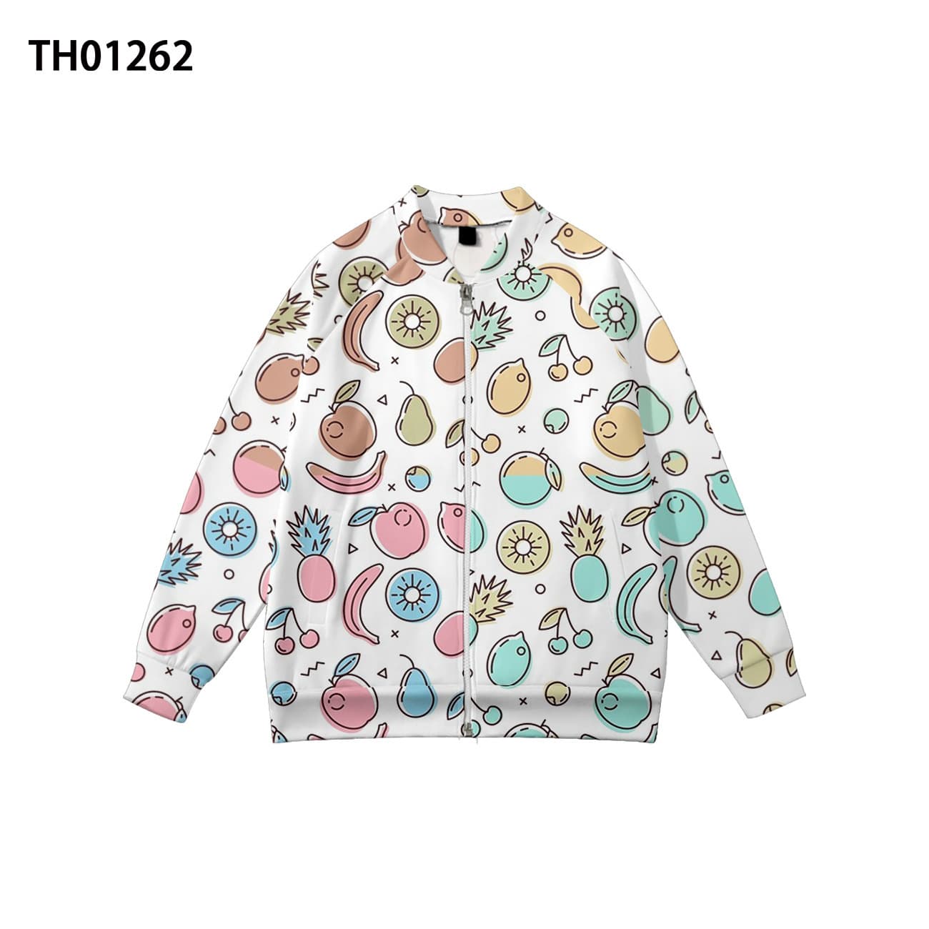 New Spring/Autumn Fashionable Fruit Pattern Drop Shoulder Baseball Jacket Versatile Men's Coat