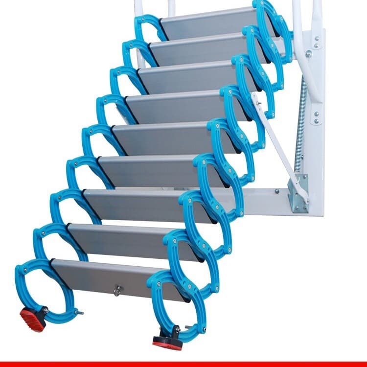 Telescopic staircase, attic hanging ladder, household wall-mounted folding ladder, lifting telescopic ladder, outdoor thickened ladder, carbon steel ladder