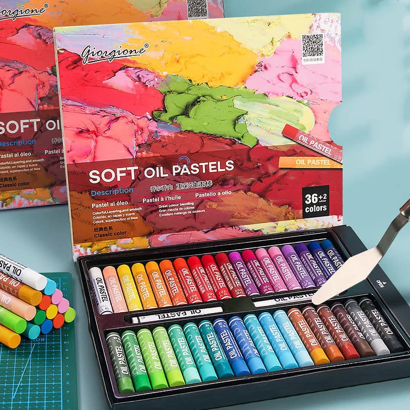 Giorgione white oil pastel set 36-color ultra-soft classic heavy color, children's non-messy tool oil pastels