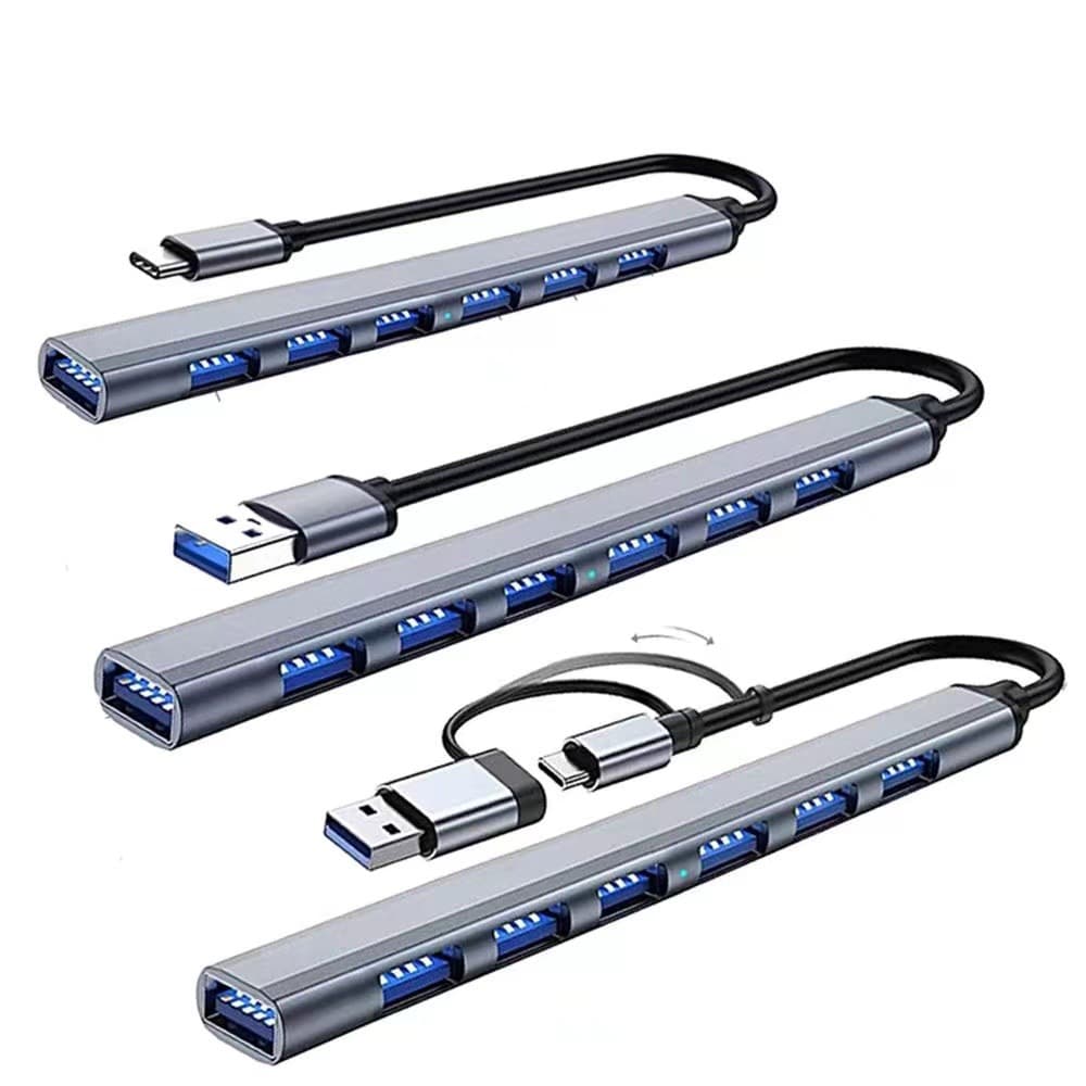 Hot Selling USB Extender 3.0 Hub Typec Docking Station Laptop 7-Port Usbhub Splitter