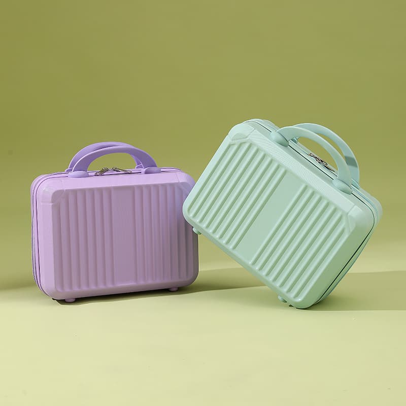 Handheld Small Suitcase Women's Cosmetic Case 14/16 Inch Mini Storage Bag Travel Trolley Carry-On Front Opening