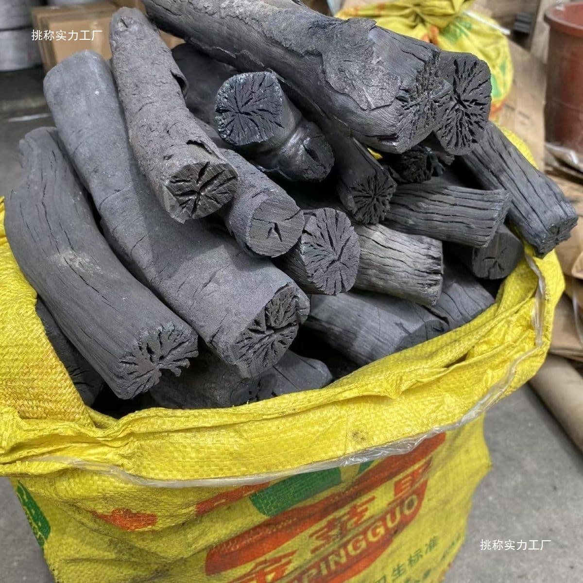Apple wood charcoal briquettes for home BBQ grilling, charcoal chunks, carbon pieces, wholesale, and other