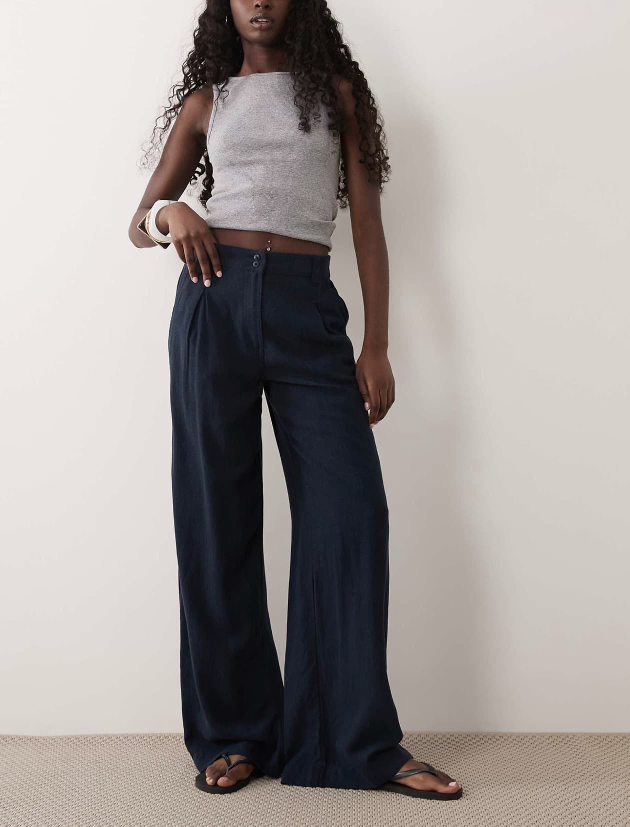 2026 New Style EU/US Independent Station Amazon Solid Color Loose Slimming Casual Wide-Leg Long Pants for Women