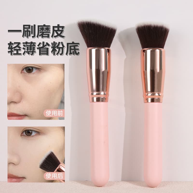Single Flat Head Angled Foundation Brush BB Cream Contour Highlight Makeup Brush Beauty Makeup Tools Cross-border Round Head Blush Brush