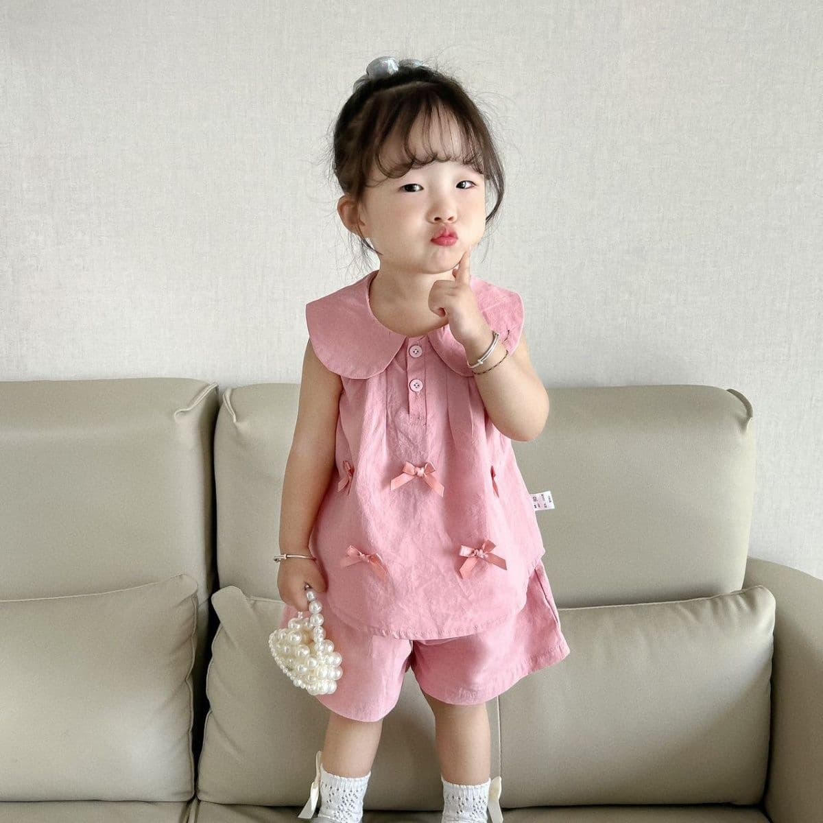 Girls Summer New Baby Set 2026 New Summer Collection Sleeveless Shorts Princess Stylish Thin Two-Piece Set