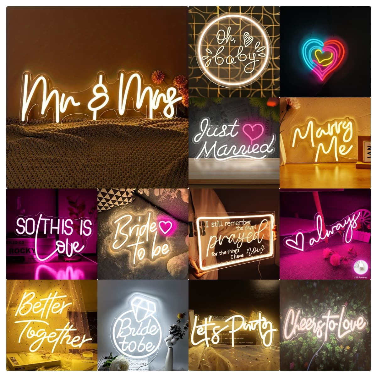 Neon Light LED Sign for Wedding Proposal, Love Confession, Party Decoration, Wedding Proposal Scene Decoration