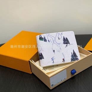 Wholesale In Stock Cross-Border Unisex Wallet Graffiti Multi-Function Short Fold Wallet Leather Card Holder Gift Box Set