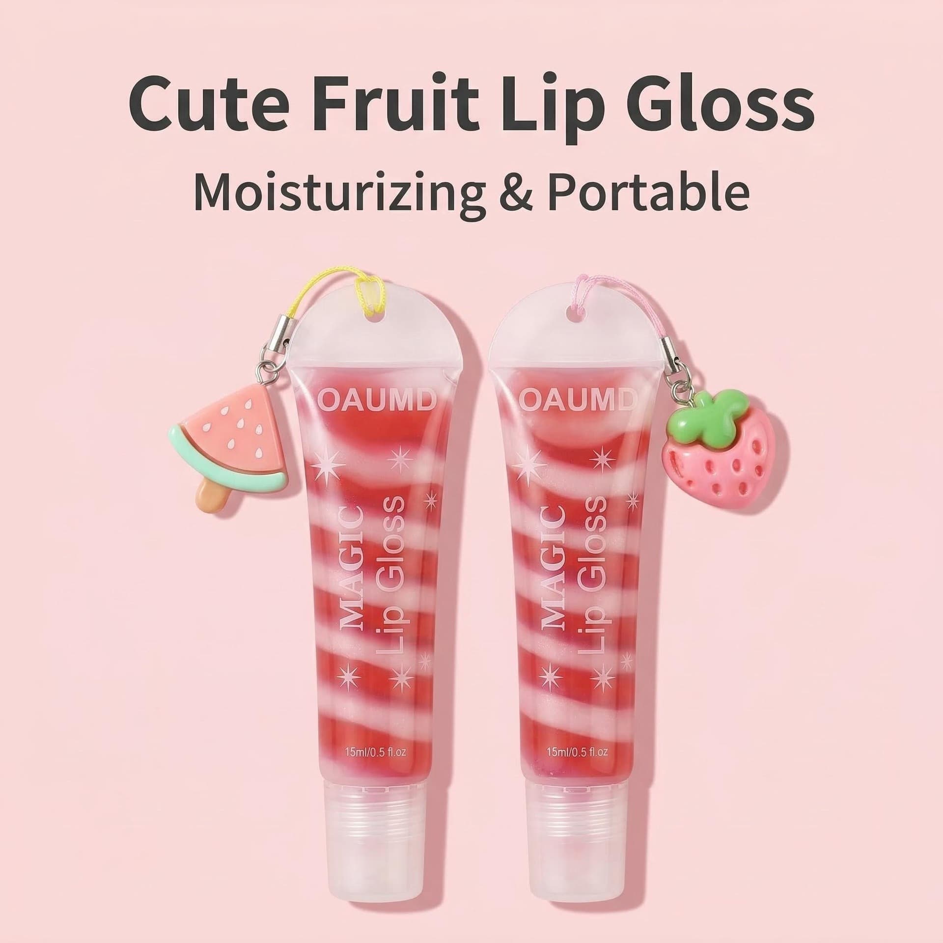 OAUMD cross-border tube fruit-flavored lip gloss mirror water gloss pouty lips pure desire no makeup moisturizing lip gloss oil