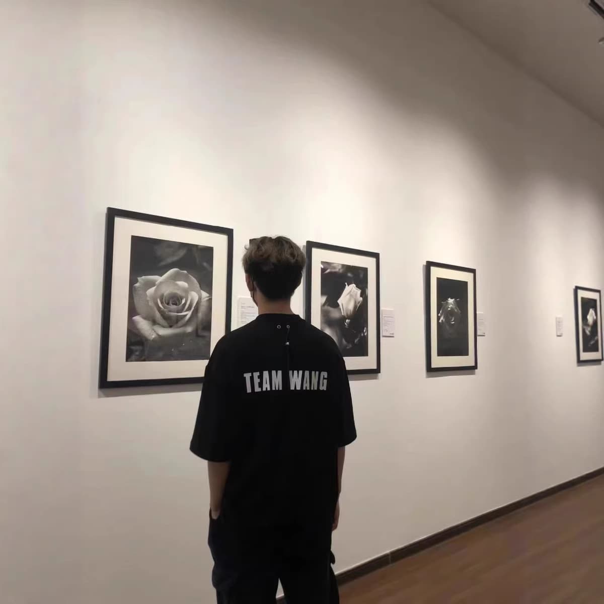 TEAM WANG Jackson Wang Same Style Letter Silicone Print Heavyweight Short Sleeve Niche Couple T-Shirt for Men and Women