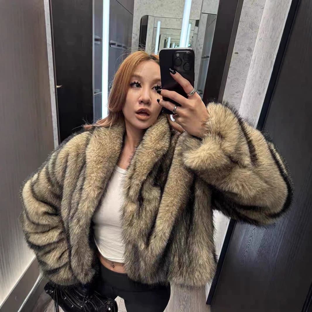 Spot Fur Wholesale Source Factory European American Cross-Border Autumn Winter Fur Coat Silver Fox Fur Short Jacket Women's Clothing