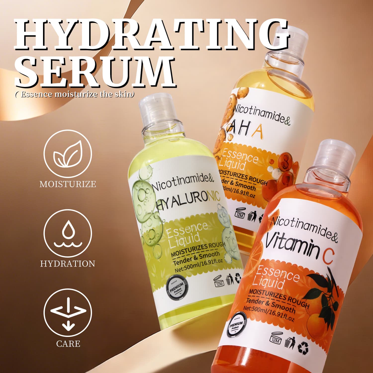 Cross-border E-commerce AHA Vitamin Hyaluronic Acid Serum Facial Moisturizing Serum Manufacturer