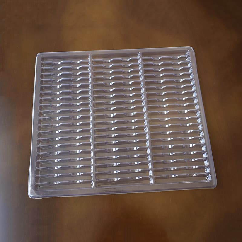 Wholesale Transparent PET 60-Grid Blister Tray, Inner Size 99*10*10, for Round Bars, Square Tubes, PVC Disposable Packaging Tray