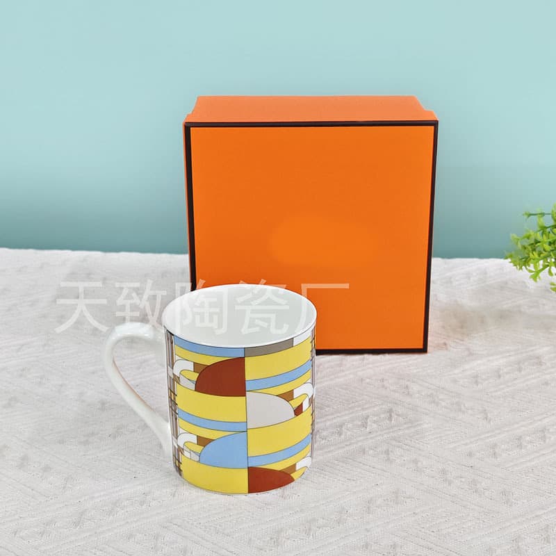 Light luxury European style love home style racing horse series mug set home office business customer thank you gift box